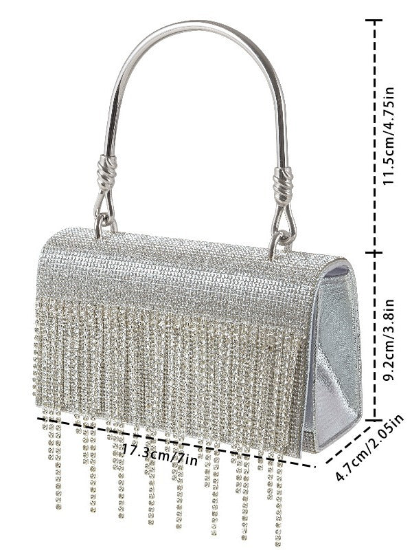 Bolso tote de mujer con diamantes de imitación brillantes, bolso de mano, bolso de fiesta, bolso de noche, bolso bandolera.