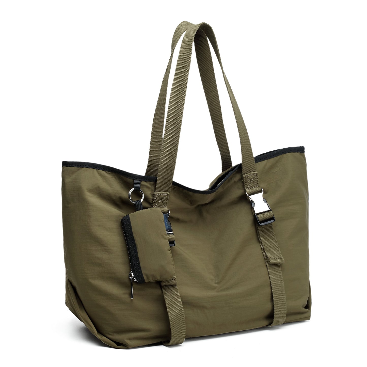 Bolso tote de gran capacidad para mujer, bolso de hombro de moda, bolso de hombro casual y elegante, bolso de estudiante, bolso tote de lona extragrande con pequeño monedero