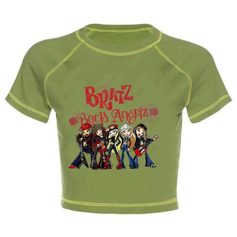 Women's Y2K Gothic Cartoon Print T-Shirt Trendy