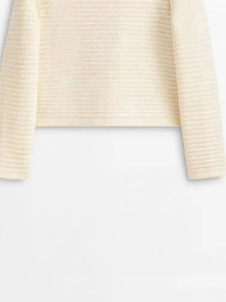 Women's Knitted Cardigan - Retro Long Sleeve Button Casual Top