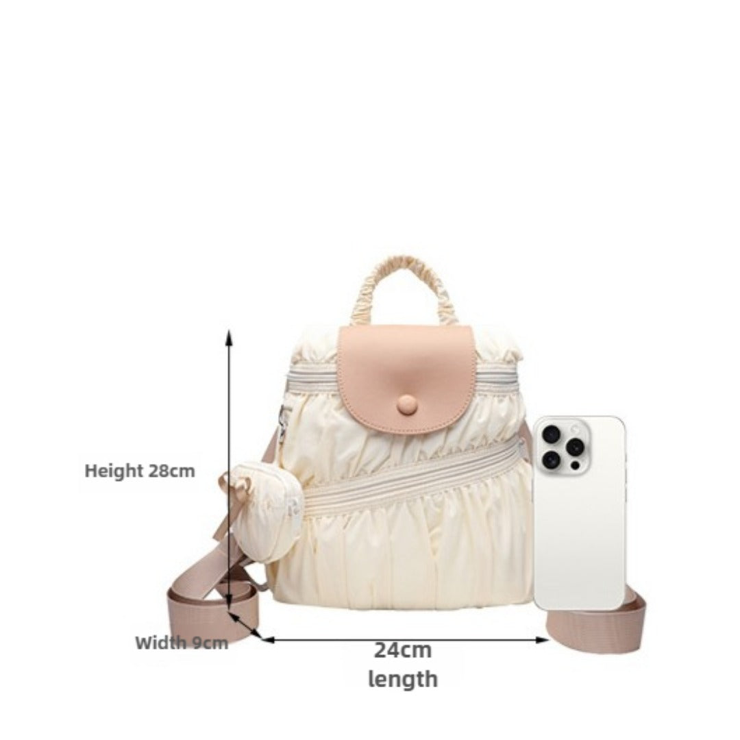 Elegant Folded Hobo Bag Ladies - Lightweight Large Capacity Shoulder Bag & Casual Cloth Crossbody Bag