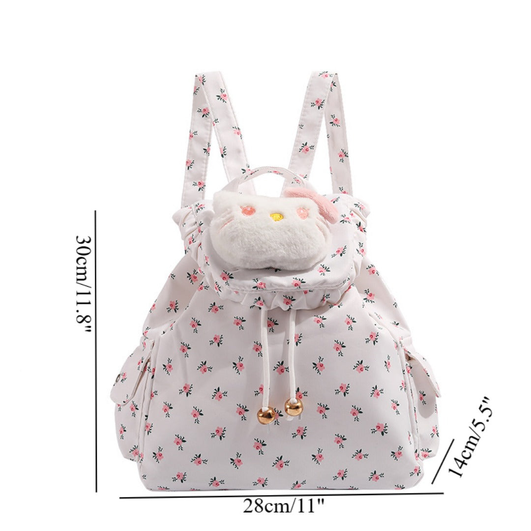 Mochila pequeña y bonita para niñas adolescentes, mochila de lona con estampado floral, mochila bonita para niña, mochila escolar versátil para ir al trabajo o la escuela.