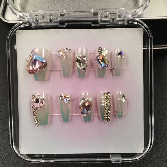 1041- Handmade press on nails fake nails removable