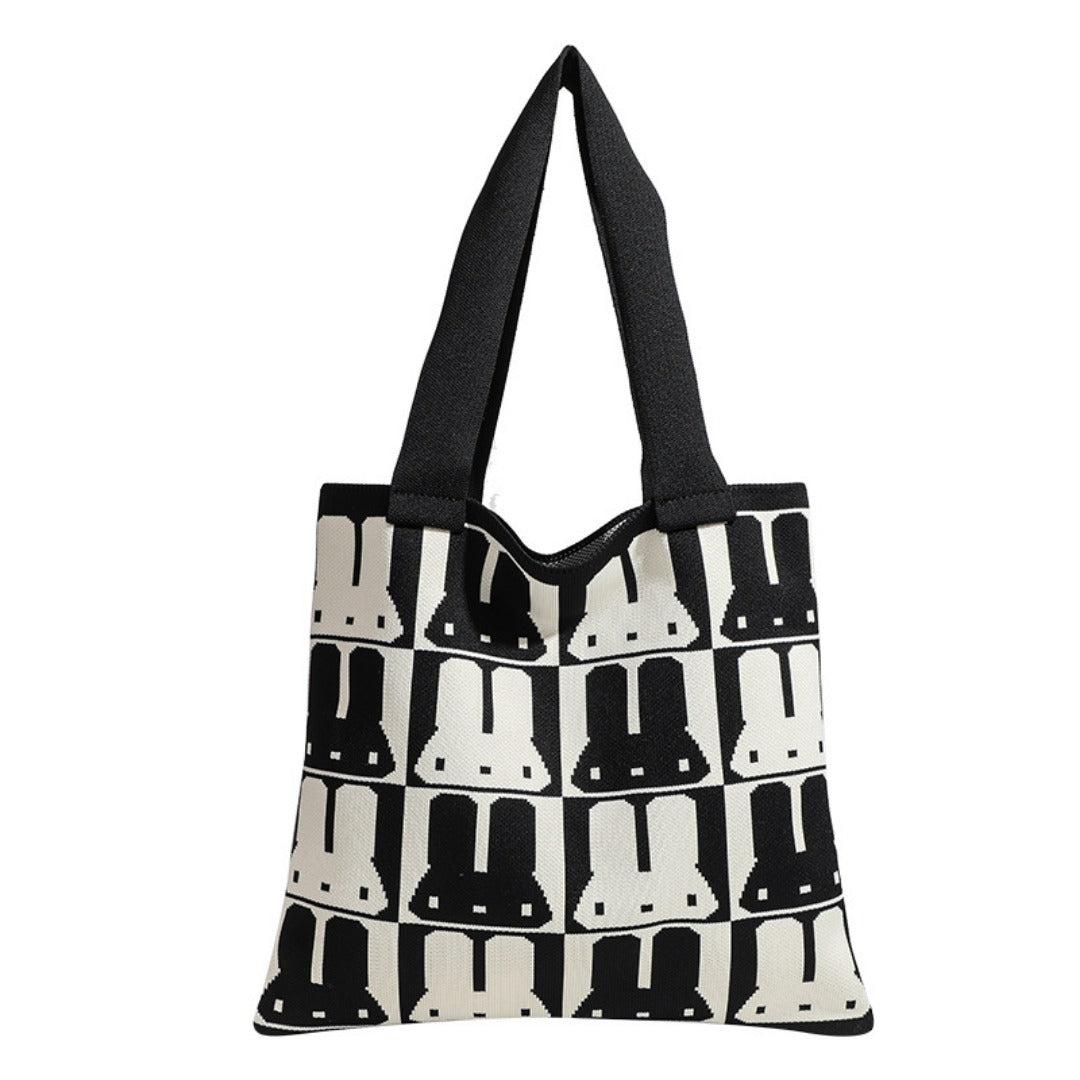 Bolso tote Rabbit para mujer, bolso de mano sencillo y moderno para otoño e invierno, bolso bandolera versátil para el día a día.