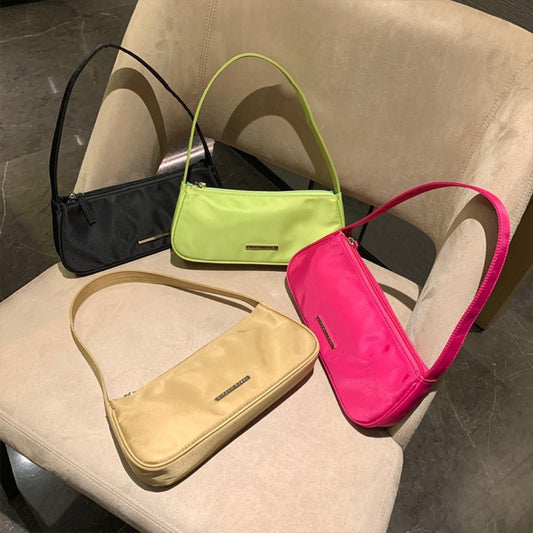 Bolso bandolera mini de verano para mujer – Elegante bolso de hombro de nailon Oxford, bolso baguette hobo moderno y versátil