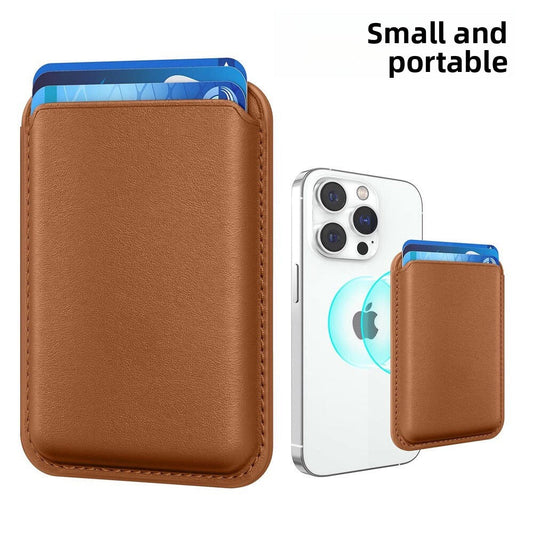Applicable to Apple 15Magsafe magnetic card bag iPhone mobile phone card bag card holder PU magnetic suction -dropshippingabc.com