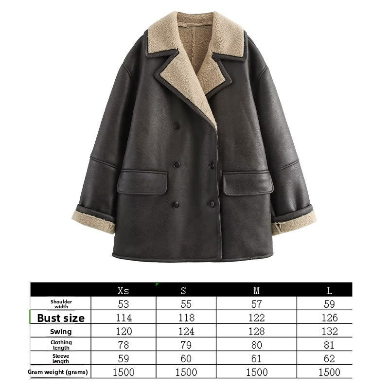 Women's Loose-Fit Fur Collar Jacket