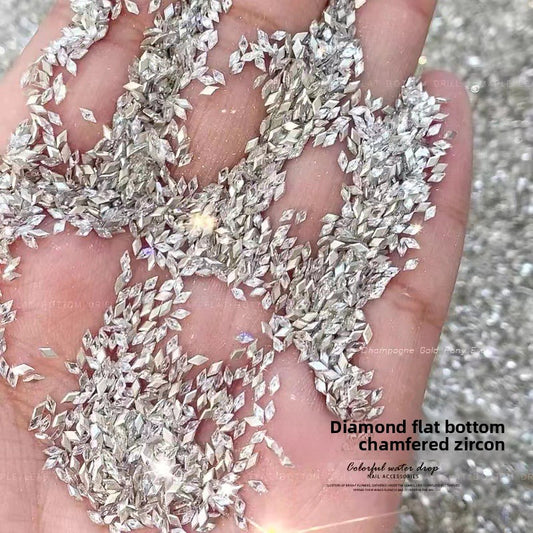 1061 Mini diamante de circonio rombo de 1,5 x 3, joyería de uñas con forma de ojo de caballo de micro circonio de base plana para uñas a presión