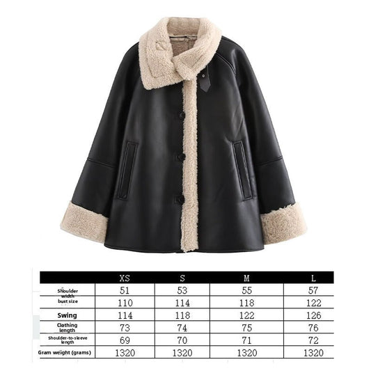 Women's Loose-Fit Fur Collar Jacket