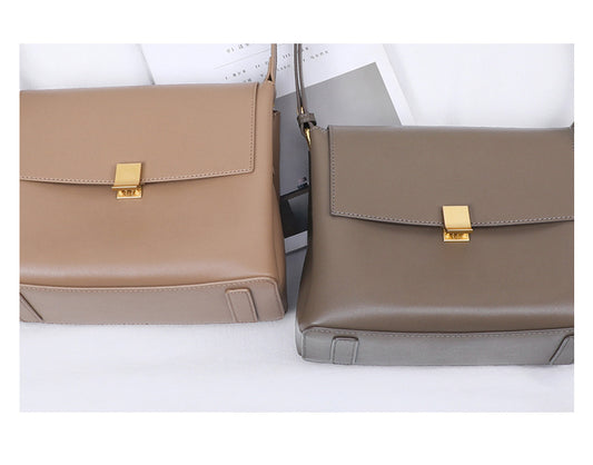 Bolso bandolera hobo de piel auténtica, nuevo bolso de hombro de alta gama y a la moda 5155