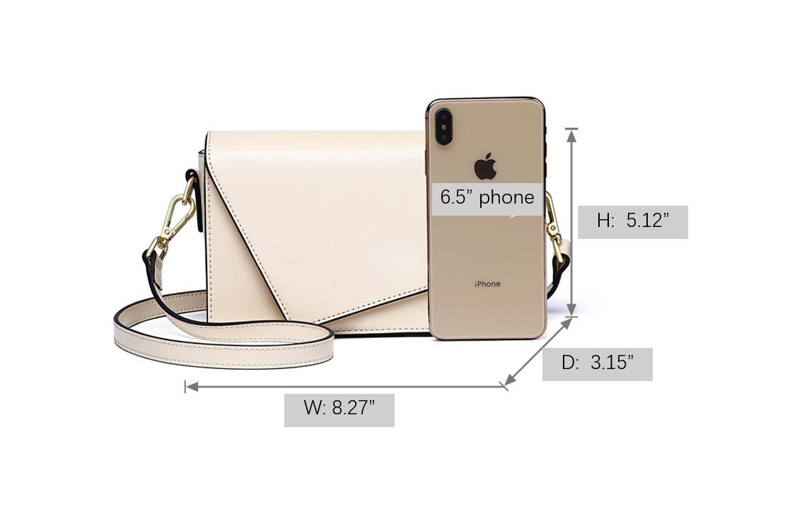 Bolso bandolera pequeño cuadrado de piel auténtica para mujer, con forma geométrica.