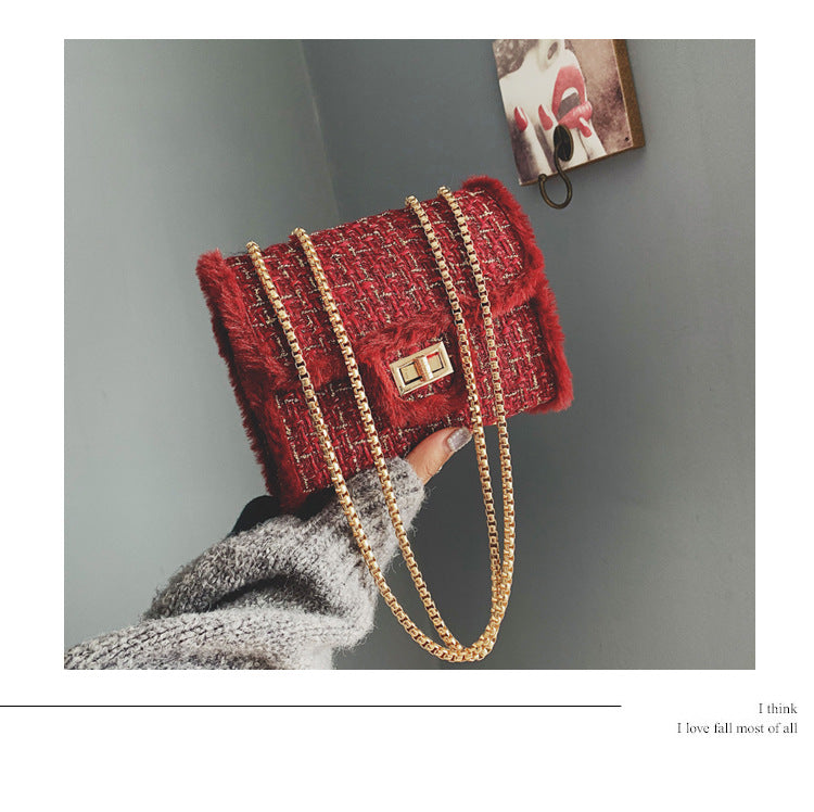 Bolso pequeño con cierre de cadena, colección otoño-invierno 2025, con decoración de piel sintética X9178