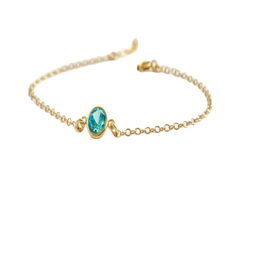 Gold-plated Diamond Beaded Bracelet - Elegant Crystal Bead Bracelet