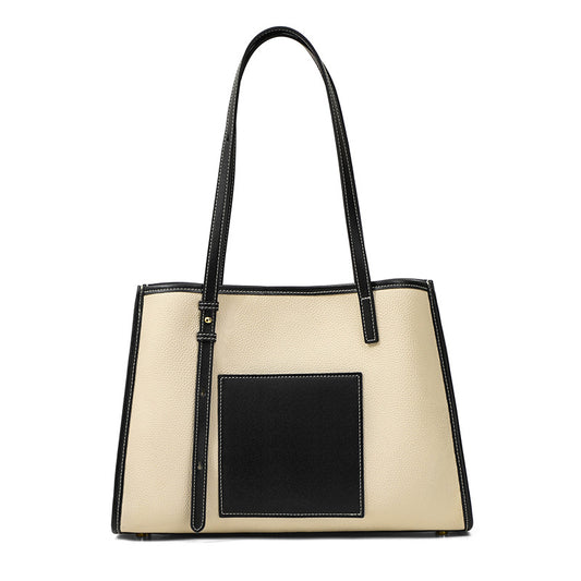 Bolso bandolera de piel auténtica, bolso tote de gran capacidad y versátil para mujer 5734