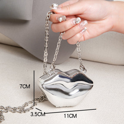 Lip Shaped Small evening Clutch Purse – Stylish Shinny Party Purse, Perfect for Casual Outings, Proms, and Parties – A Unique Fashion Accessory That Turns Heads