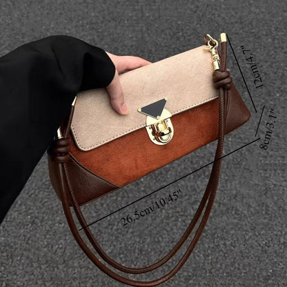 Bolso de hombro elegante, bolso baguette para la axila, bolso hobo de diseñador para mujer, exquisito bolso cuadrado 