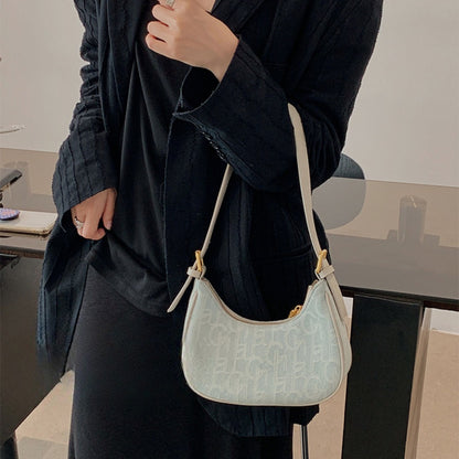 Bolso baguette retro de mezclilla para mujer, bolso de hombro para primavera y verano, bolso hobo pequeño 