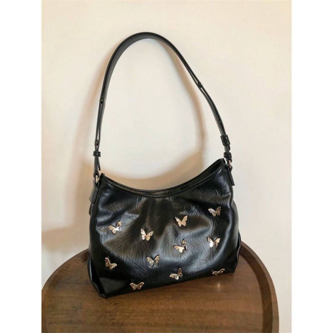 Bolso de hombro texturizado y elegante – Bolso tote con lazo moderno para mujer, bolso hobo versátil, compañero diario portátil 