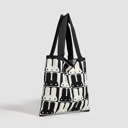 Bolso tote Rabbit para mujer, bolso de mano sencillo y moderno para otoño e invierno, bolso bandolera versátil para el día a día. 