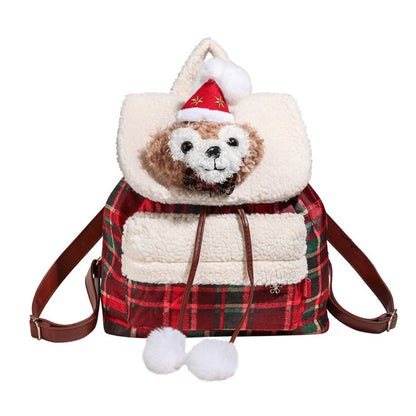 Mochila infantil, mochila con forma de osito, mochila de peluche para niñas, ideal para otoño e invierno, perfecta como regalo de Navidad. 