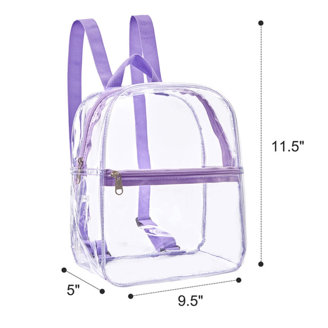 Mochila pequeña transparente – Mochila escolar transparente de PVC de colores, mochila infantil transparente sin cierre de seguridad 