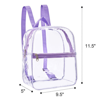 Mochila pequeña transparente – Mochila escolar transparente de PVC de colores, mochila infantil transparente sin cierre de seguridad 