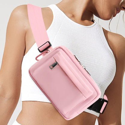 Riñonera de pecho de nailon – Riñonera deportiva para correr al aire libre y bandolera para hombre y mujer – Ligera, resistente y con estilo 