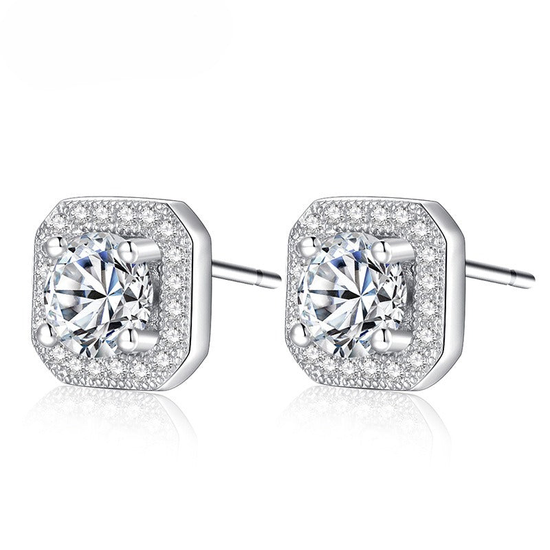 Micro-Set Zircon Stud Earrings