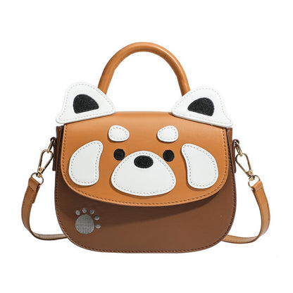 Design cute PU cartoon saddle bag, women's bag animal pattern small Crossbody bag, shoulder bag, mini top handle purse, toddler purse