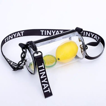 PVC waterproof drum crossbody bag, Transparent small crossbody bag,