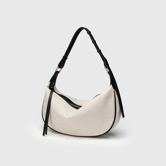 Bolso Hobo sencillo y elegante: bolso de hombro informal y versátil, perfecto para otoño e invierno. Bolso de lona para llevar bajo el brazo. 