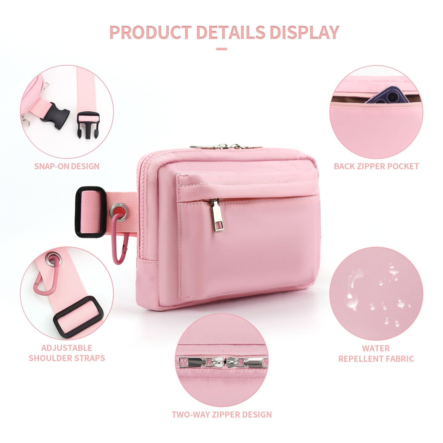 Riñonera de pecho de nailon – Riñonera deportiva para correr al aire libre y bandolera para hombre y mujer – Ligera, resistente y con estilo 