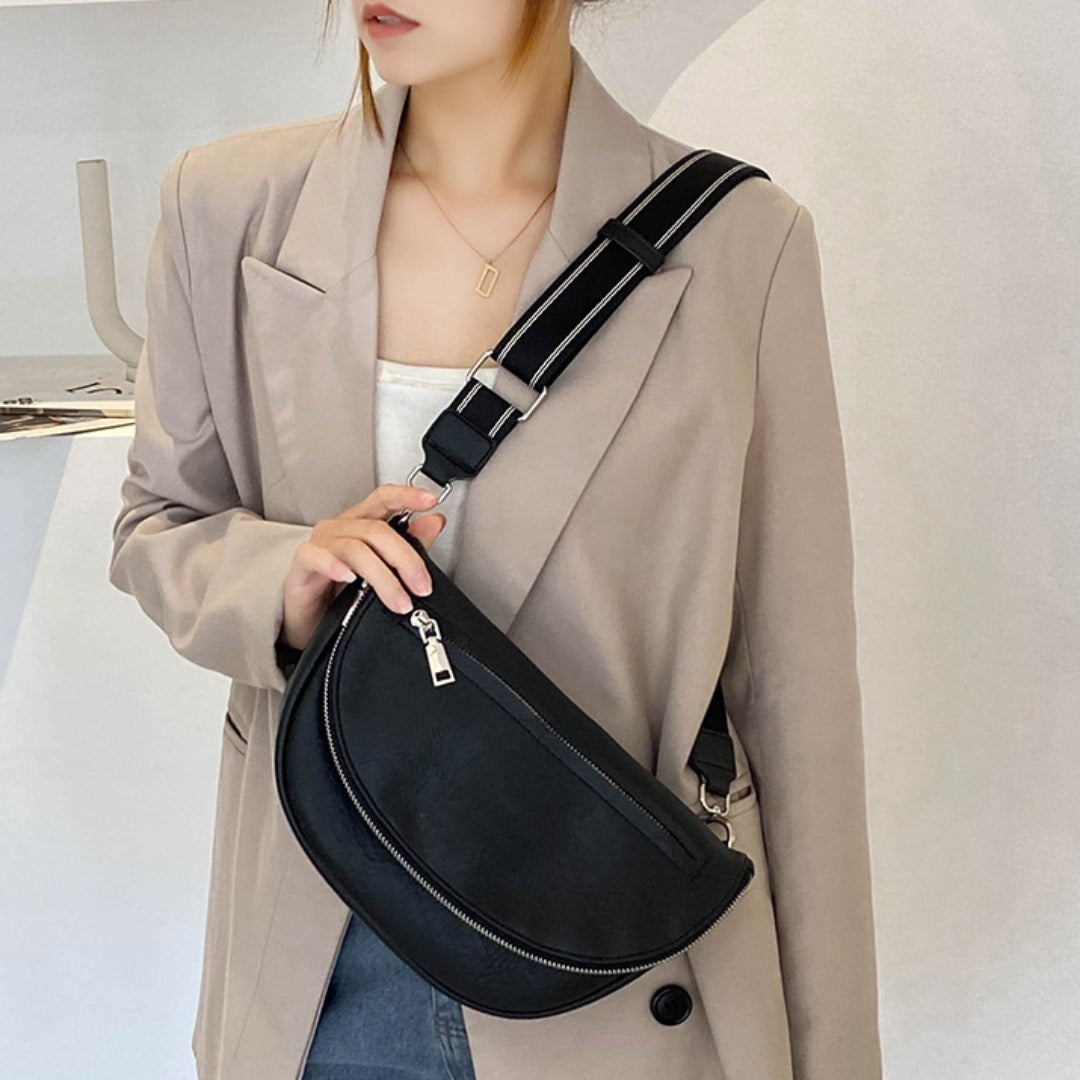 Elegante bolso bandolera pequeño – Bolso tipo silla de montar con múltiples bolsillos, perfecto para el uso diario de la mujer. 
