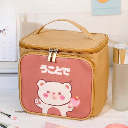 Cute Large Capacity Portable Storage Toilet Bag – Travel Bucket Cosmetic Bag for Women | Spacious Makeup Bag Organizers | Perfect Travel Makeup Bag