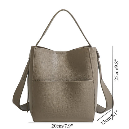 Early Autumn Women's Bag, Textured Crossbody Bucket Bag, Large Capacity Handheld Shoulder Bag
