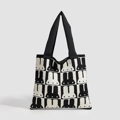 Bolso tote Rabbit para mujer, bolso de mano sencillo y moderno para otoño e invierno, bolso bandolera versátil para el día a día. 