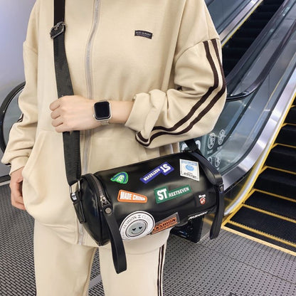 Small crossbody bag men's, men's small bag, men's cylindrical shoulder bag