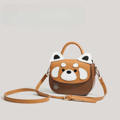 Design cute PU cartoon saddle bag, women's bag animal pattern small Crossbody bag, shoulder bag, mini top handle purse, toddler purse