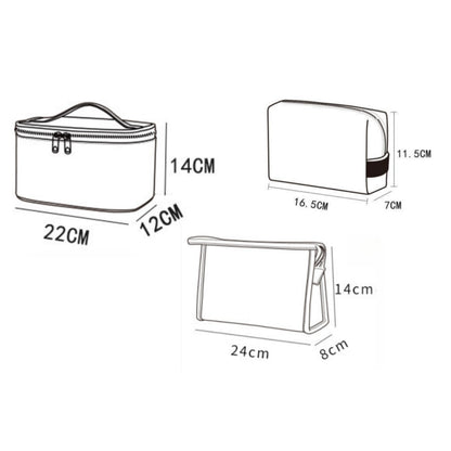 Makeup bags set,Large capacity gym cosmetic bag, PU waterproof cosmetic storage bag, 3pcs a set, makeup bag organizer for College Dorm Camp Gym