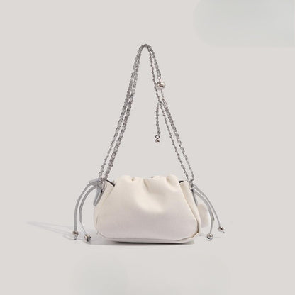 Folded bag female, autumn and winter fashion design chain Crossbody bag, cute small crossbody purse