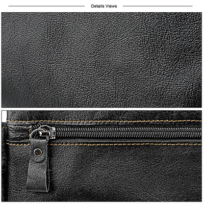 Riñonera multifuncional de piel auténtica para hombre y mujer – Ideal para viajes, deportes, correr y vacaciones, con múltiples bolsillos.