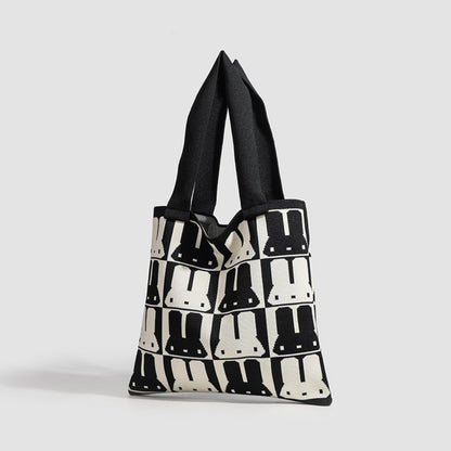 Bolso tote Rabbit para mujer, bolso de mano sencillo y moderno para otoño e invierno, bolso bandolera versátil para el día a día. 