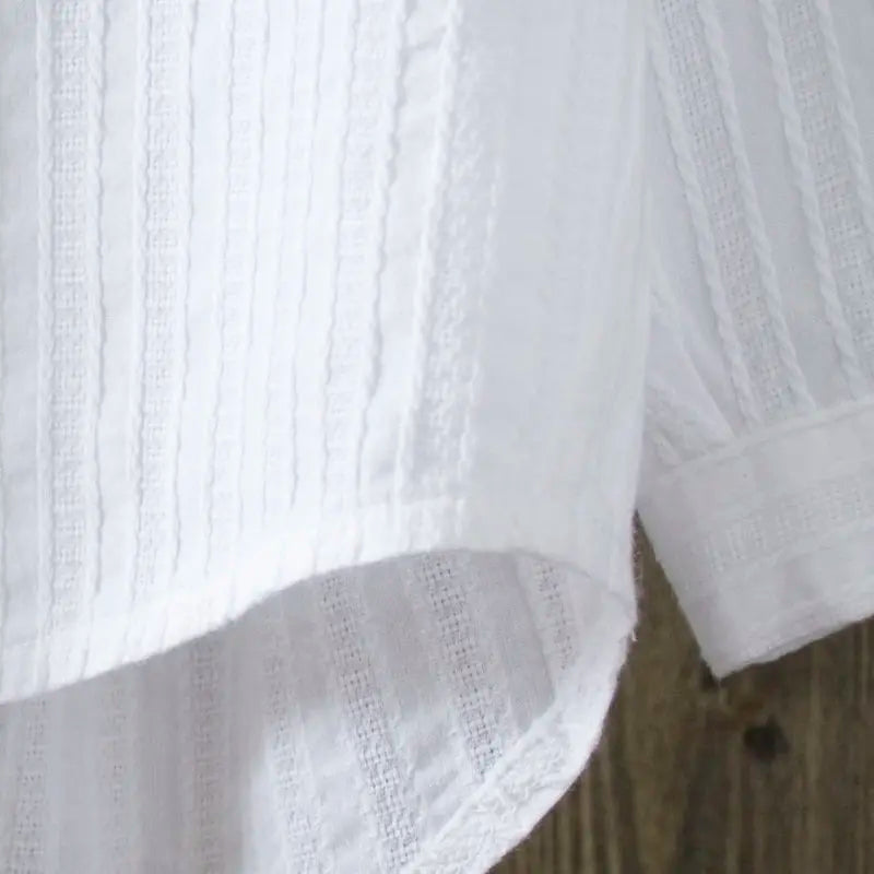 100% cotton white blouse women shirt spring summer elegant V-Neck ladies tops haut femme blusa womens tops and blouses