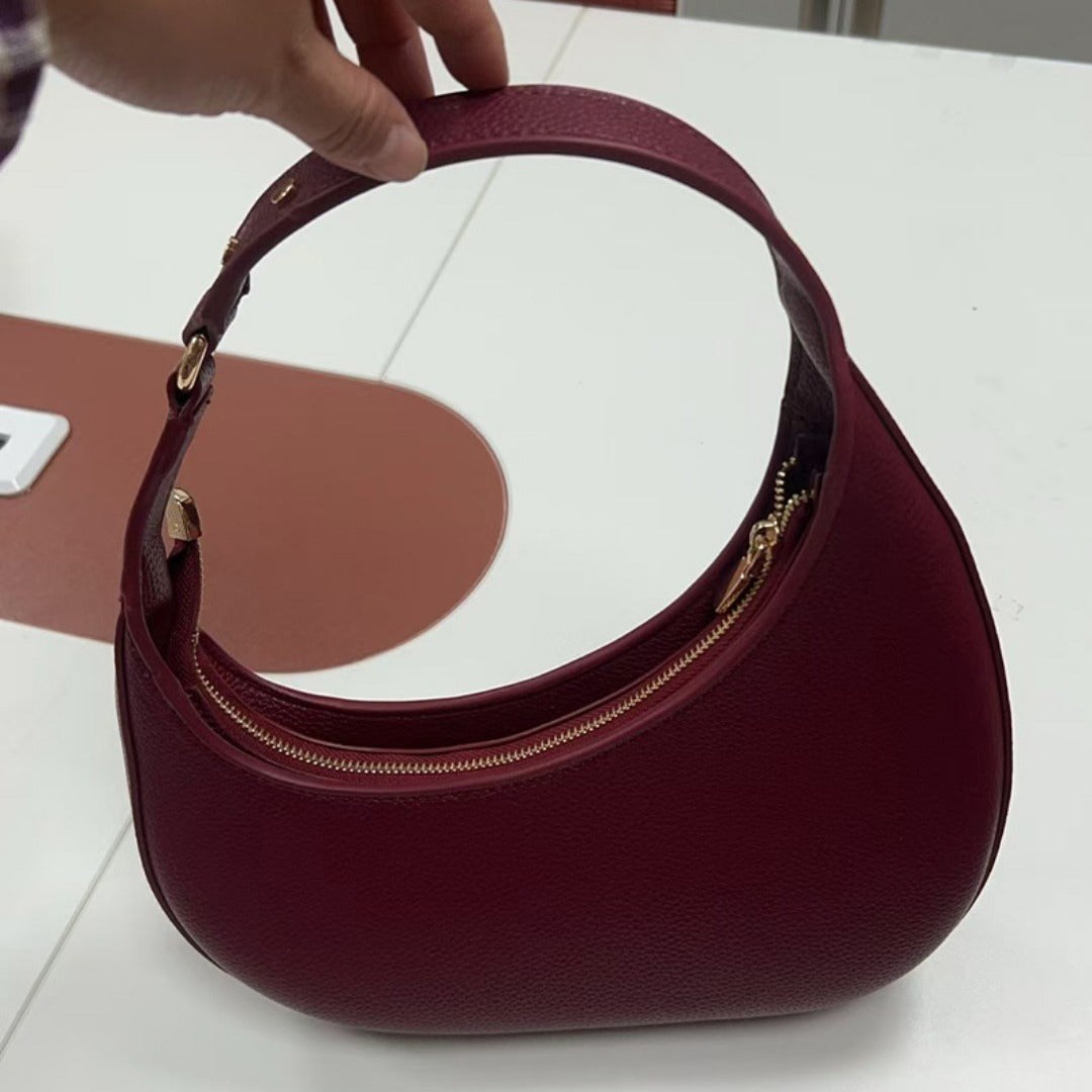 Bolso de diseño de moda con forma de media luna irregular, bolso de hombro, bolso hobo único para mujer 