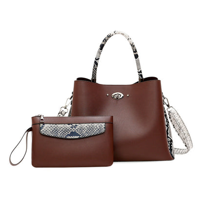 Maletín de oficina para mujer con estampado de piel de serpiente salvaje, estilo sencillo, bolso de mano para mujer, cartera TT21080319 