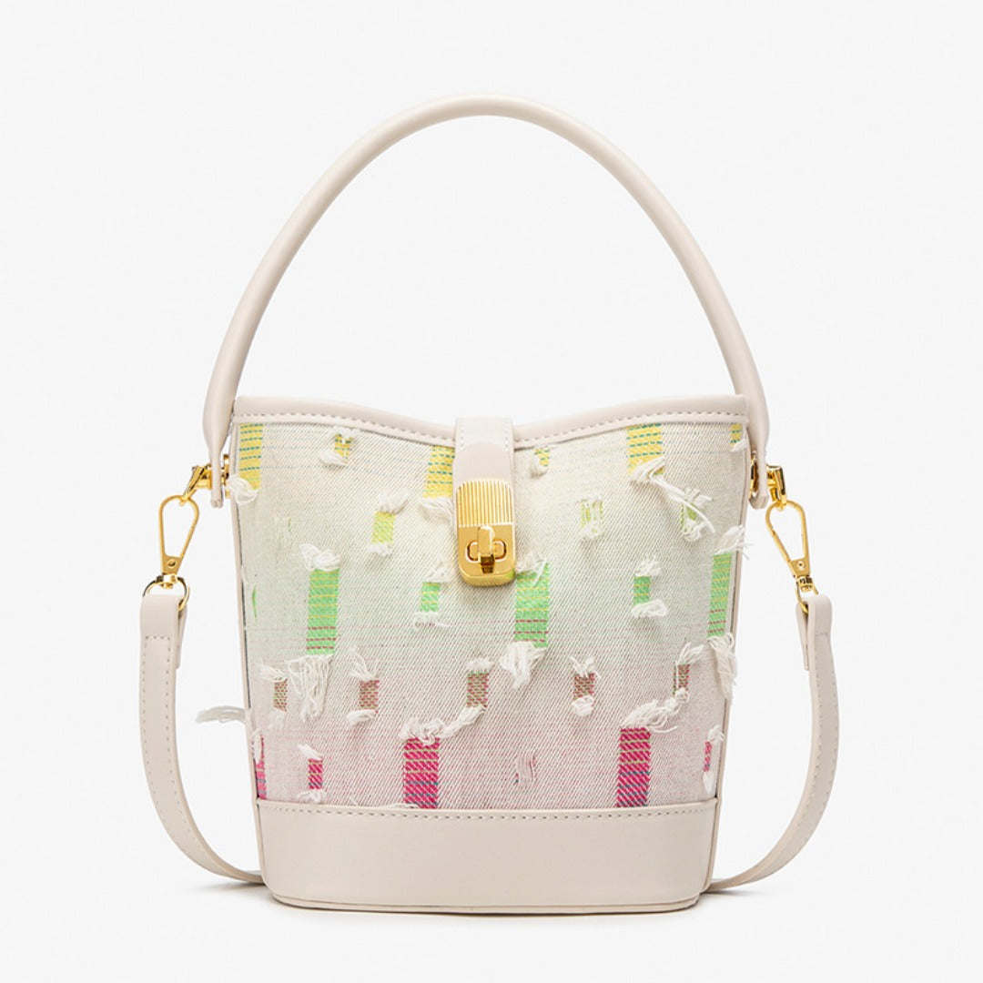 Fashion casual bucket bag, simple handbag, small tote bag, versatile commuter shoulder Crossbody bag