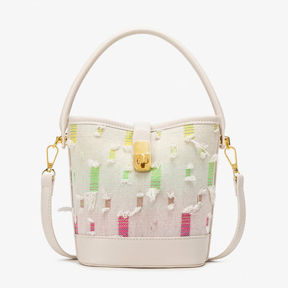 Fashion casual bucket bag, simple handbag, small tote bag, versatile commuter shoulder Crossbody bag