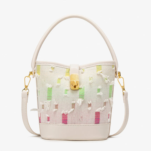 Fashion casual bucket bag, simple handbag, small tote bag, versatile commuter shoulder Crossbody bag