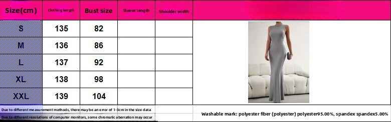 Sleeveless Tights Fashion Elegant Women's Slim Fit Women's Sleeveless Pleated Maxi Dress