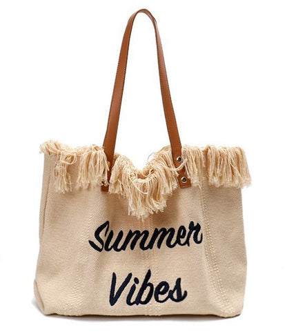 Bohemian canvas woven tote bag simple ethnic purse